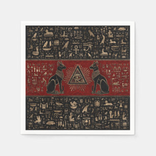 Egyptian Cats and Eye of Horus Napkins