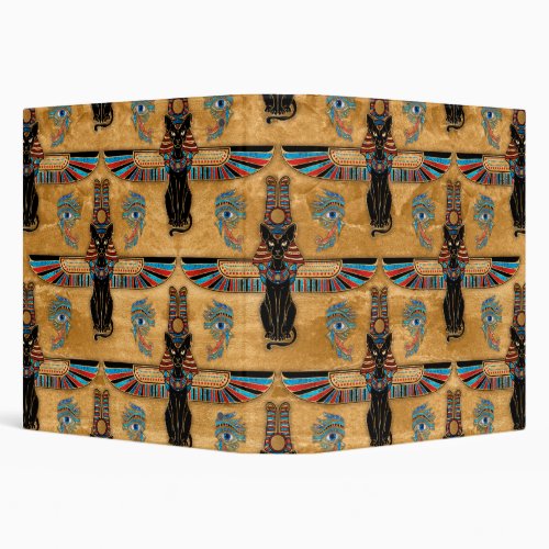 Egyptian Cats and Eye of Horus pattern 3 Ring Binder