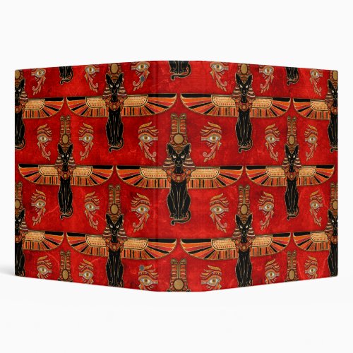 Egyptian Cats and Eye of Horus pattern 3 Ring Binder