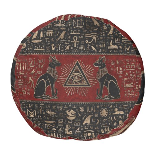 Egyptian Cats and Eye of Horus Pouf