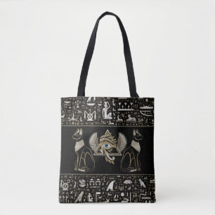 Egyptian Cats and Eye of Horus Tote Bag