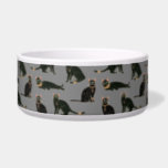 Egyptian Cats Pattern Bowl<br><div class="desc">Egyptian cats pattern,  black cats on gray background.</div>