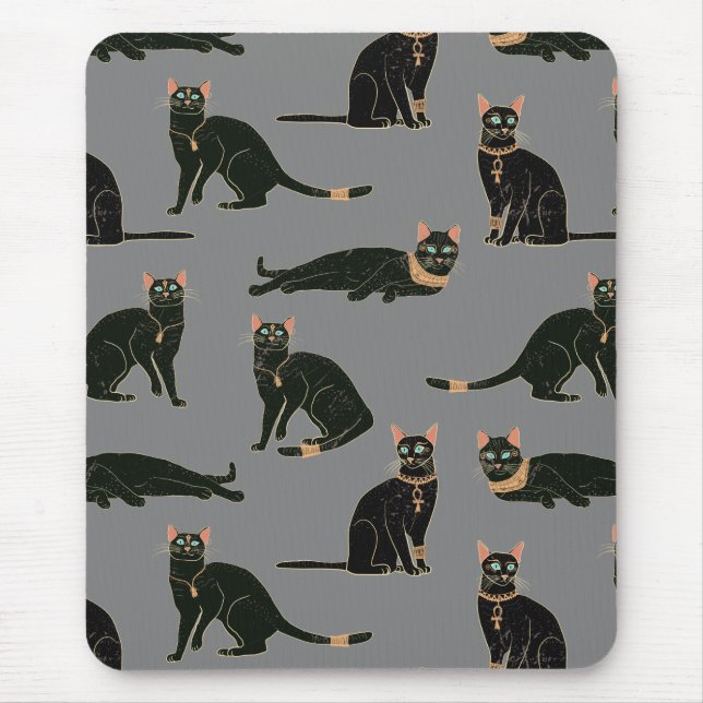 Egyptian Cats Pattern Mouse Pad (Front)