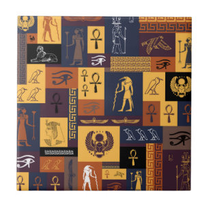 Egyptian Collage Ceramic Tile