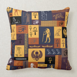 Egyptian Collage Throw Pillow
