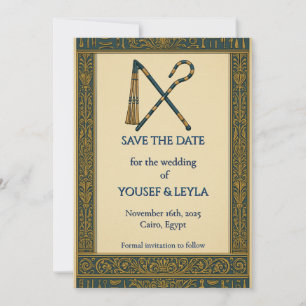 Egyptian Crook & Flail Gold Save the Date