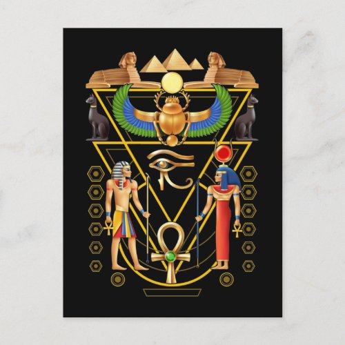 Egyptian Culture Scarab Artifact Ankh Horus Eye Postcard