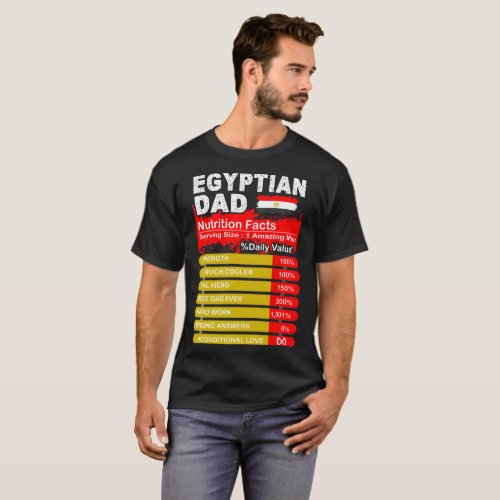 Egyptian Dad Nutrition Facts Serving Size Tshirt