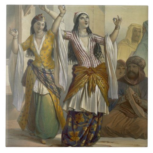 Egyptian Dancing Girls Performing the Ghawazi at R Ceramic Tile