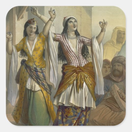 Egyptian Dancing Girls Performing the Ghawazi at R Square Sticker
