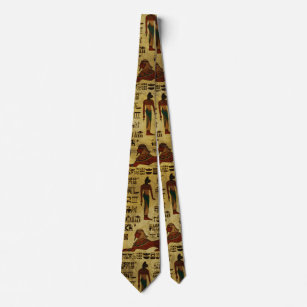 Egyptian Decorative hieroglyphics Pattern Neck Tie