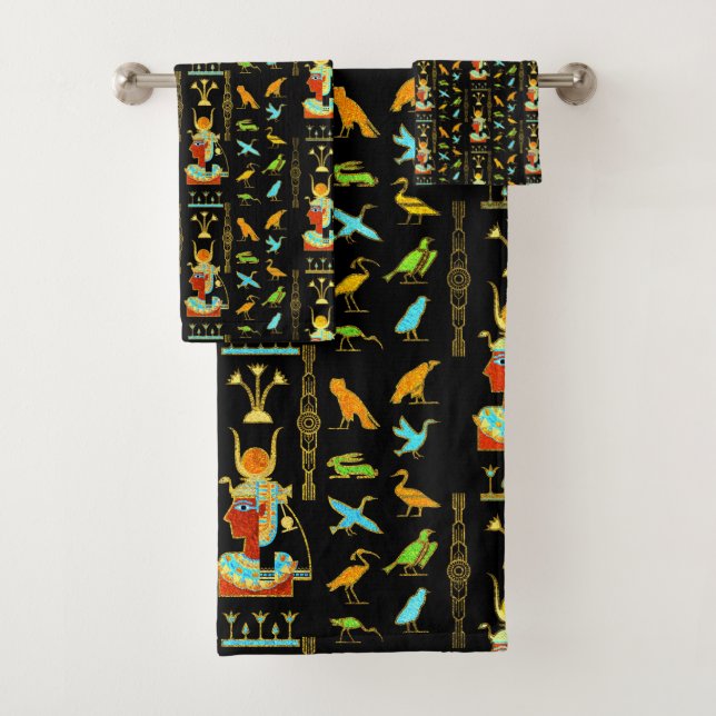 Egyptian Decorative Pattern Bath Towel Set (Insitu)