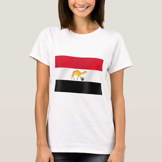 Egyptian desert camel soccer ball flag T-Shirt (Front)