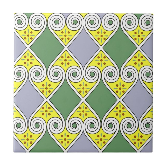 Egyptian Design #9 at Emporio Moffa Ceramic Tile (Front)