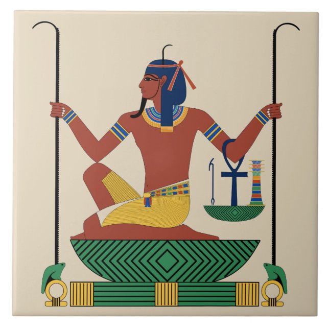 Egyptian Design Ceramic Tile (Front)