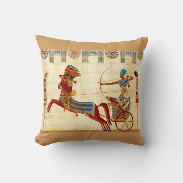 Egyptian Design Throw Pillow (A) (Front)