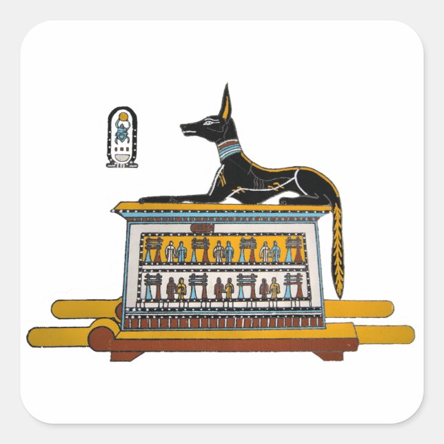 Egyptian Dog Square Sticker (Front)