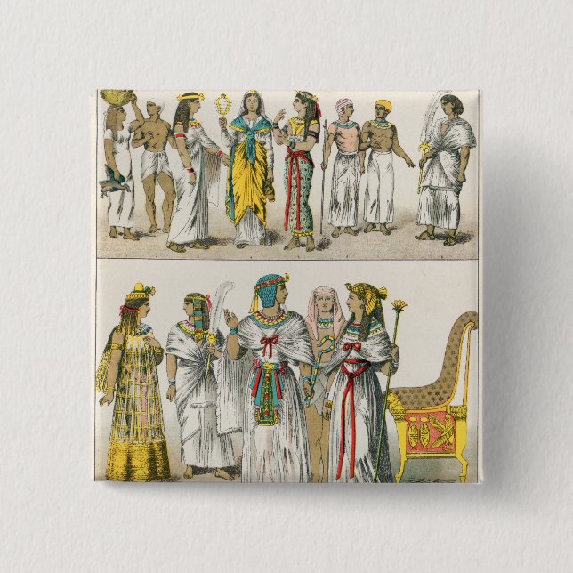 Egyptian Dress, from 'Trachten der Voelker' Button (Front)