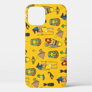 Egyptian elements, Anubis, pyramids pattern. iPhone 12 Case