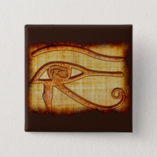 Egyptian Eye of Horus Ancient Papyrus_effect Art Button