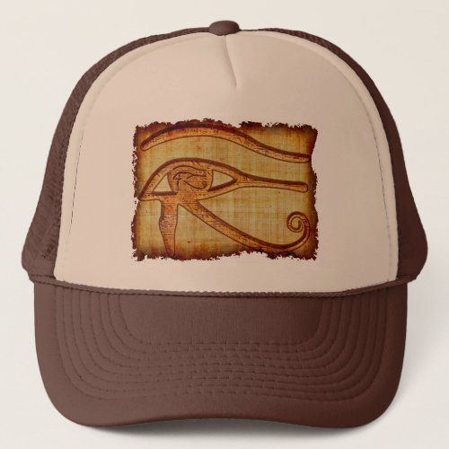 Egyptian Eye of Horus Ancient Papyrus_effect Art Trucker Hat