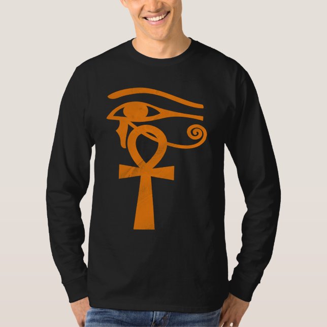 Egyptian Eye Of Horus Ankh Egypt Archaeologist T-Shirt (Front)
