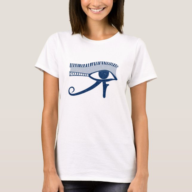 Egyptian Eye of Horus Blue Lucky Charm T-Shirt (Front)
