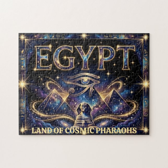 Egyptian Eye of Horus Cosmic Pyramid Art Jigsaw Puzzle (Horizontal)