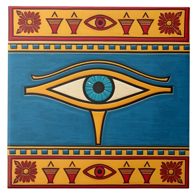 Egyptian Eye of Horus, Eye of Ra Egypt Deity Ceramic Tile (Front)