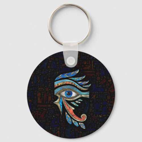 Egyptian Eye of Horus _ Gemstones and Gold Keychain