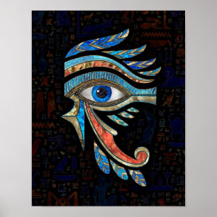Egyptian Eye of Horus - Gemstones and Gold Poster