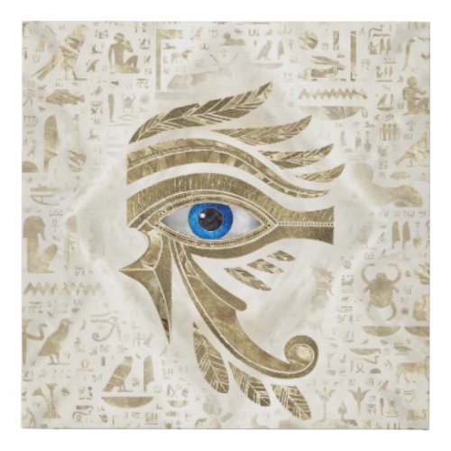 Egyptian Eye of Horus _ Gold and pearl Faux Canvas Print