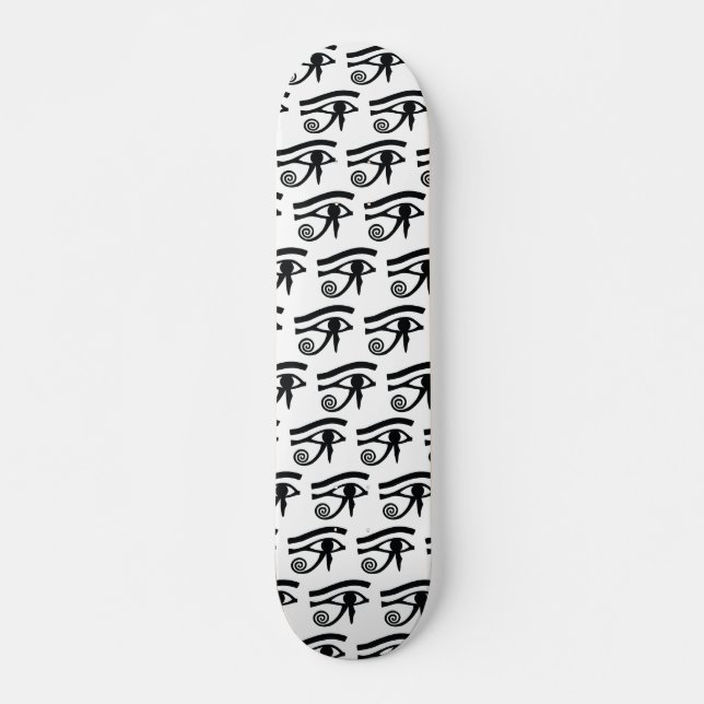 Egyptian Eye of Horus Hieroglyphic Pattern Skateboard Deck (Front)