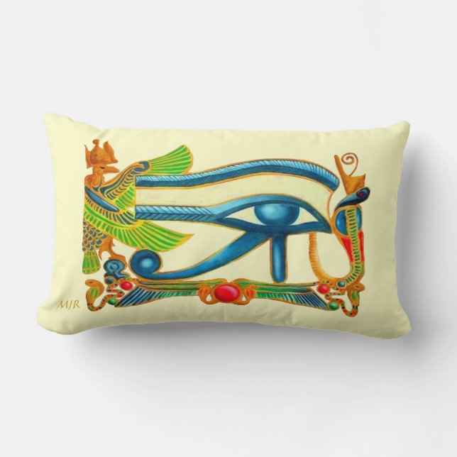 Egyptian Eye of Horus - Monogram Lumbar Pillow (Front)
