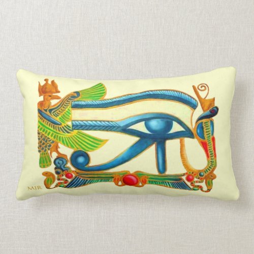 Egyptian Eye of Horus - Monogram Lumbar Pillow