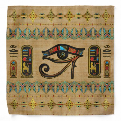 Egyptian Eye of Horus Ornament on papyrus Bandana