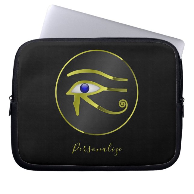 Egyptian Eye of Horus Ra Personalize Laptop Sleeve (Front)
