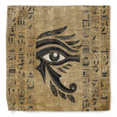 Egyptian Eye of Horus on hieroglyphics and marble Bandana | Zazzle