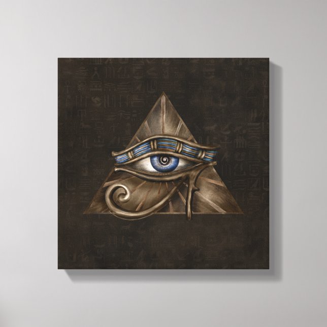 Egyptian Eye of Horus - Wadjet Digital Art Canvas Print (Front)