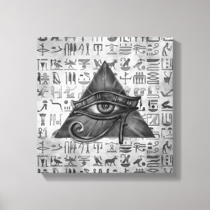 Egyptian Eye of Horus - Wadjet Digital Art Canvas Print