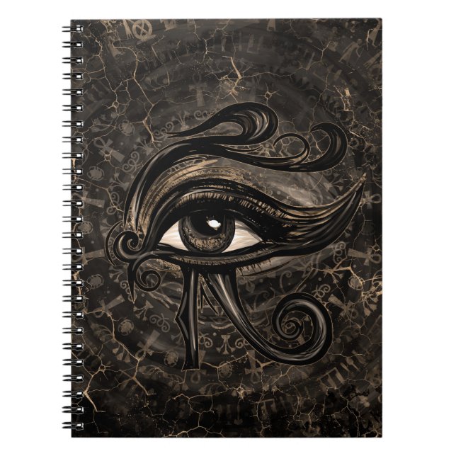 Egyptian Eye of Horus - Wadjet Digital Art Notebook (Front)