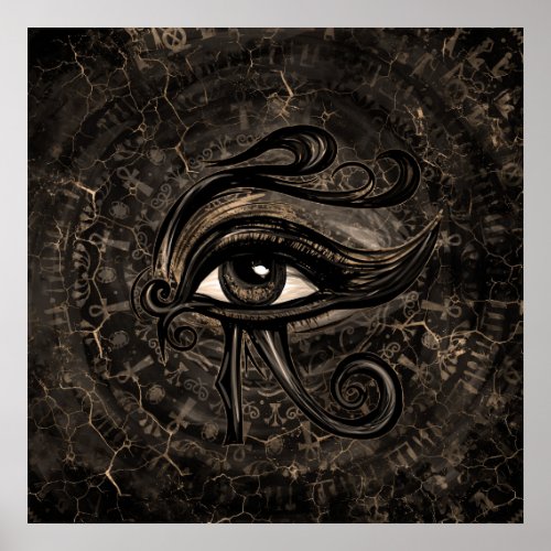 Egyptian Eye of Horus _ Wadjet Digital Art Poster