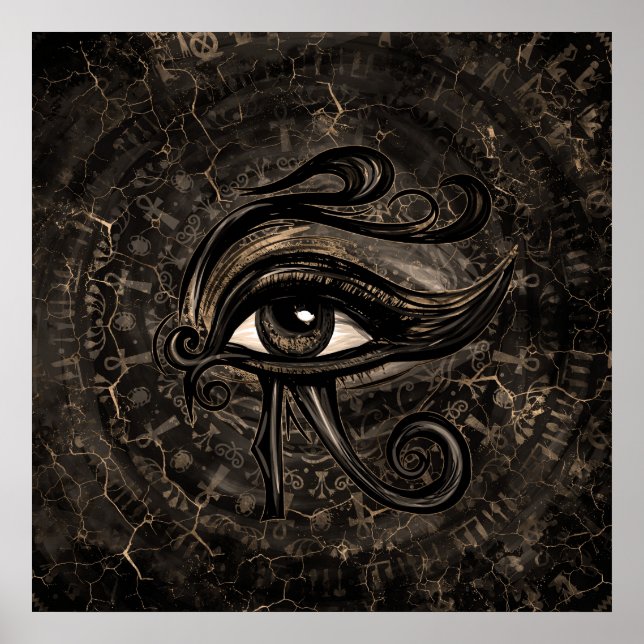 Egyptian Eye of Horus - Wadjet Digital Art Poster (Front)