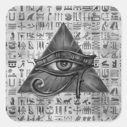 Egyptian Eye of Horus _ Wadjet Digital Art Square Sticker