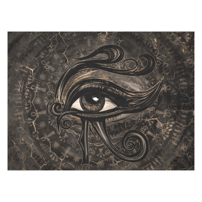 Egyptian Eye of Horus - Wadjet Digital Art Tablecloth (Front (Horizontal))