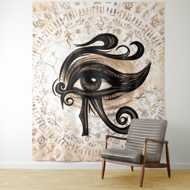 Egyptian Eye of Horus Wadjet Digital Art Tapestry Zazzle