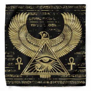 Egyptian Eye of Horus - Wadjet Gold and Black Bandana