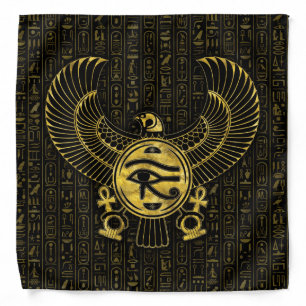 Egyptian Eye of Horus - Wadjet Gold and Black Bandana