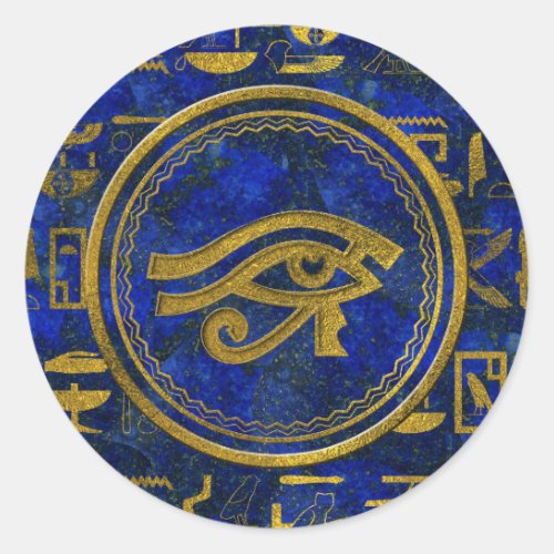 Egyptian Eye of Horus _ Wadjet Lapis Lazuli Classic Round Sticker