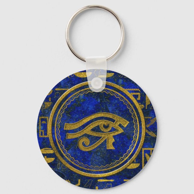 Egyptian Eye of Horus - Wadjet Lapis Lazuli Keychain (Front)
